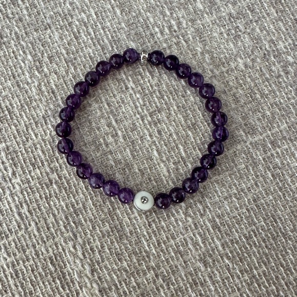 Anzie Jac + Jo Soul Amethyst Beaded Stretch Bracelet - New - One size - Picture 1 of 5